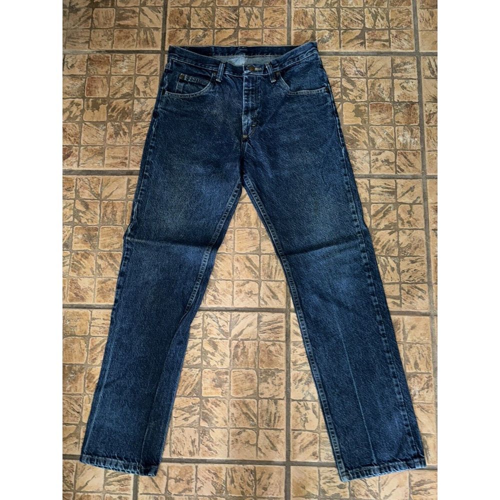 Vintage 1990s 1980s Wrangler Dark Blue Denim Jeans 33x32 Workwear Men's‎ Greaser